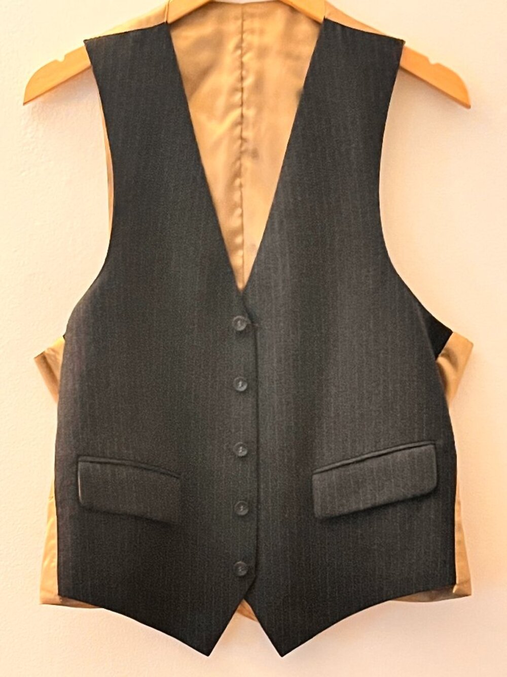 Wool Pinstripe Vest By Bill Blass